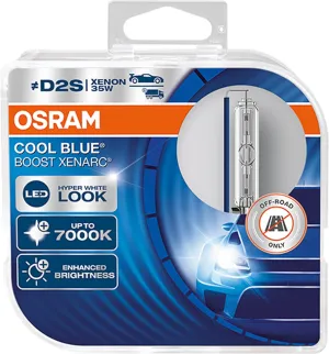 OSRAM XENARC Cool Blue Boost D2S, HID headlamp, 66240CBB-HCB, hyper blue light, 85V, 35W, offroad-only, duobox (2 lamps)