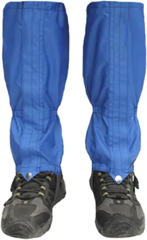 Outdoor Gaiters, Waterproof Hiking Gaiters with Upgraded Rubber Foot Strap, Adjustable Snow Boot Gaiters for Walking, Cycling Fenders (Color : Blue, Size : One size)