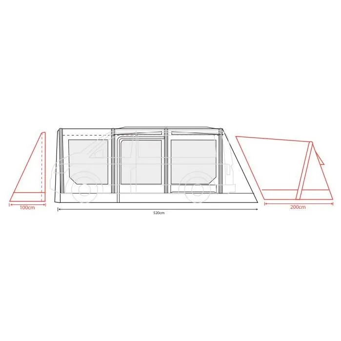 Outdoor Revolution Movelite T4E PC Highline Air Inflatable Awning 255-305cm