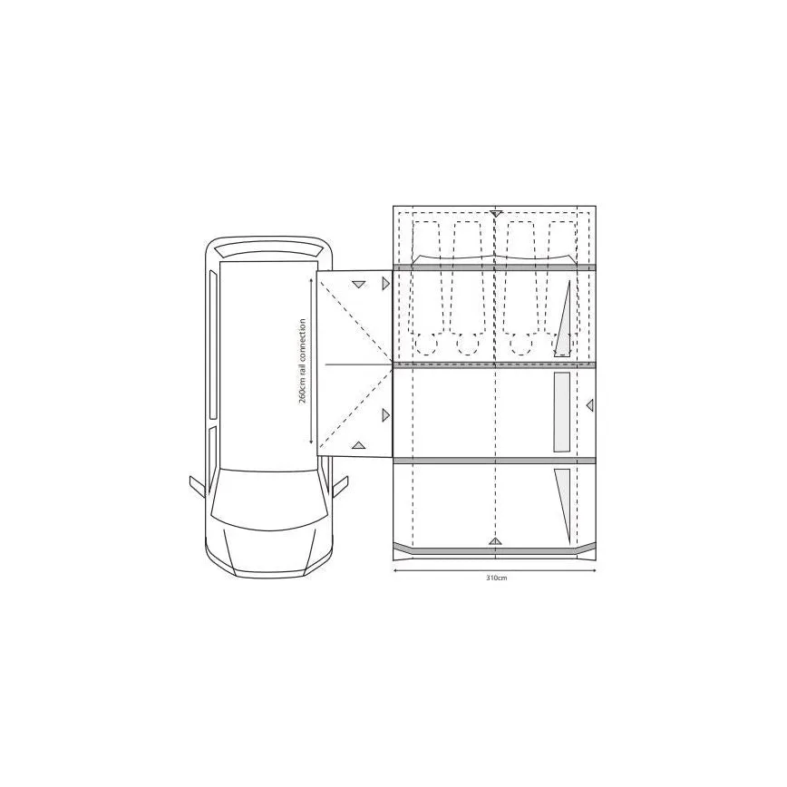 Outdoor Revolution Movelite T4E PC Highline Air Inflatable Awning 255-305cm