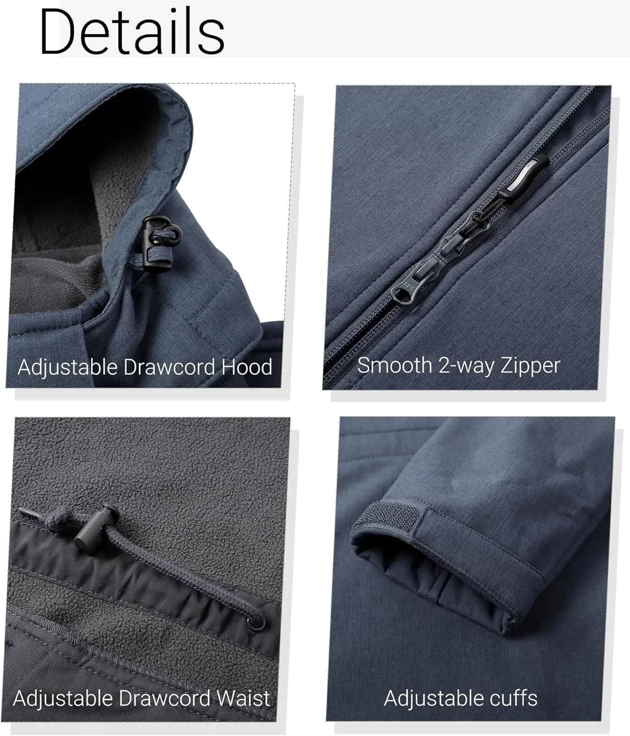 Outdoor Ventures Women's Softshell Jacket with Removable Hood Fleece Lined Windbreaker Insulated Long Warm Rain Jacket