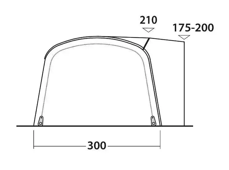 Outwell Blossburg 380 Drive-Away Air Campervan Awning 2023 in Grey