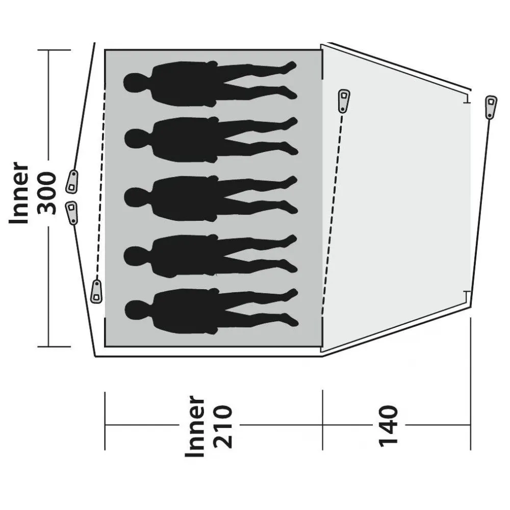 Outwell Cloud 5, 5 Person Tent - Blue (OUT0077)