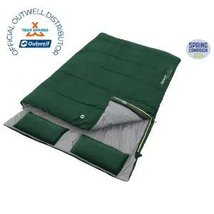 Outwell Roadtrip Double Sleeping Bag 2024 Campaign Special in Green & Grey