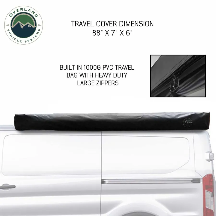 OVS HD Nomadic 270 Degree Driver Side Awning with Bracket Kit for Mid - High Roofline Vans