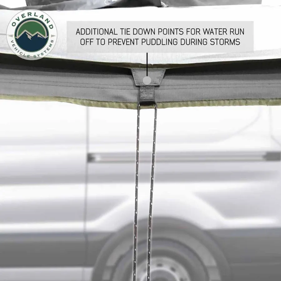 OVS HD Nomadic 270 Degree Driver Side Awning with Bracket Kit for Mid - High Roofline Vans