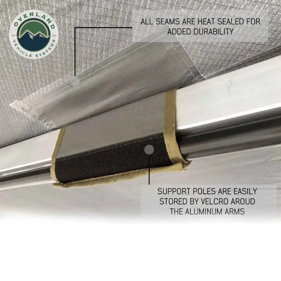 OVS HD Nomadic 270 Degree Driver Side Awning with Bracket Kit for Mid - High Roofline Vans