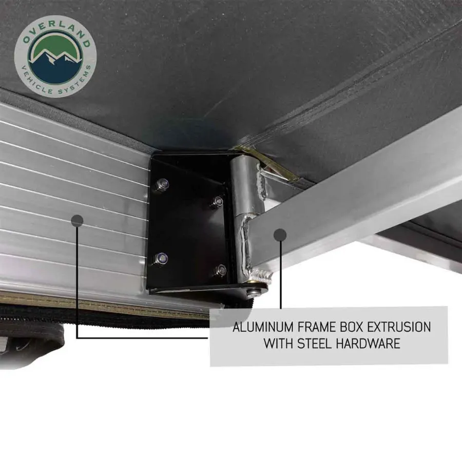 OVS HD Nomadic 270 Degree Driver Side Awning with Bracket Kit for Mid - High Roofline Vans