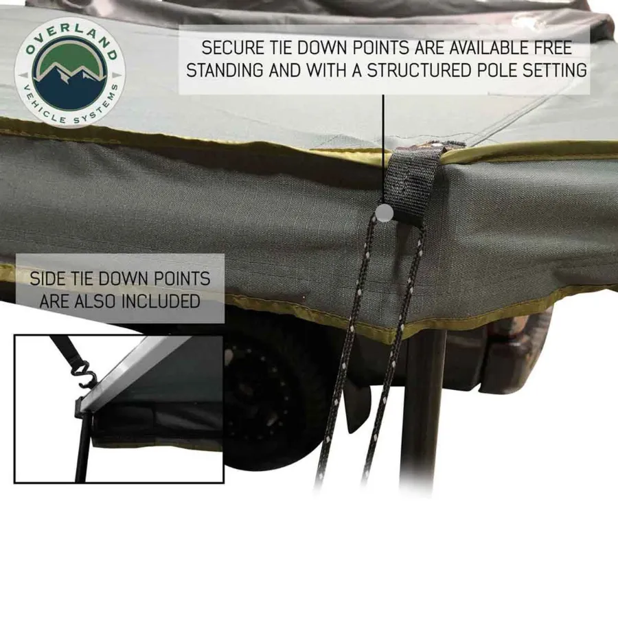 OVS HD Nomadic 270 Degree Driver Side Awning with Bracket Kit for Mid - High Roofline Vans