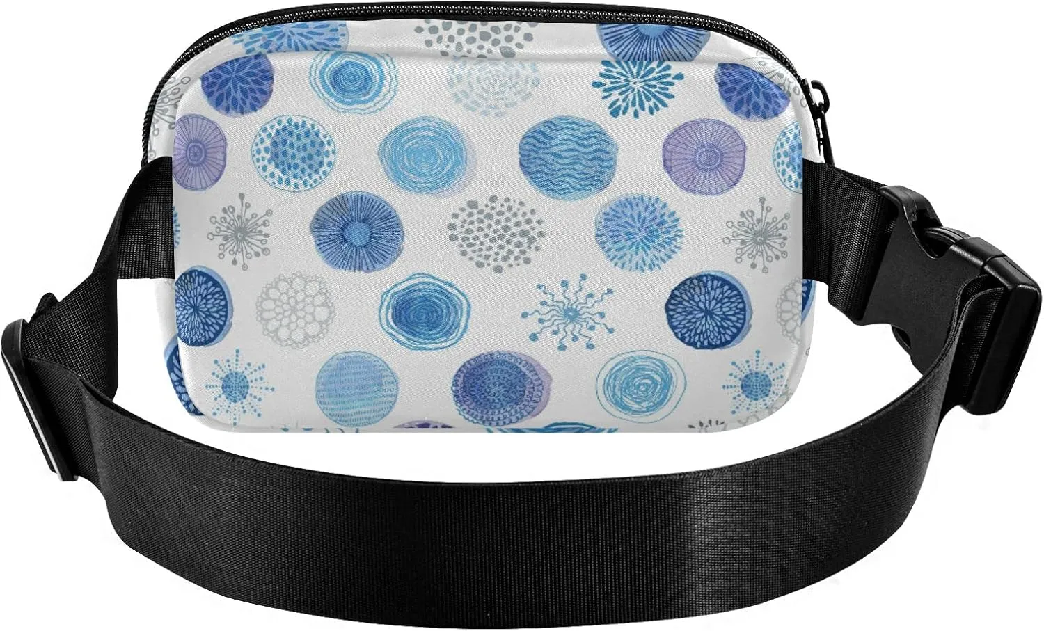 Oyihfvs Green Tropical Palm Leaves, Seamless Jungle Leaves on White Adjustable Fanny Waist Pack Pouch, Waterproof Runners Sports Waist Pack Wallet for Sports Hiking Fitness Cycling Gym Women Men