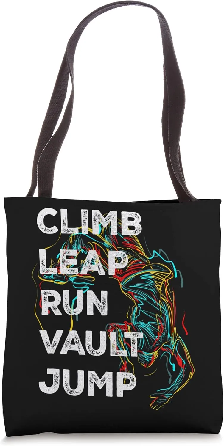 Parkour Climb Leap Run Vault Jump Acrobatic Athlete Freerun Tote Bag