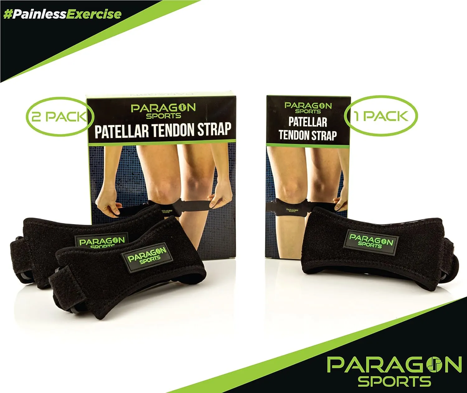 Patella Knee Strap for Running, Fitness, Stairs Climbing/Adjustable Patellar Tendon Support Band for Basketball, Athletics Pain Relief Brace for Jumper's Knee and Chondromalacia
