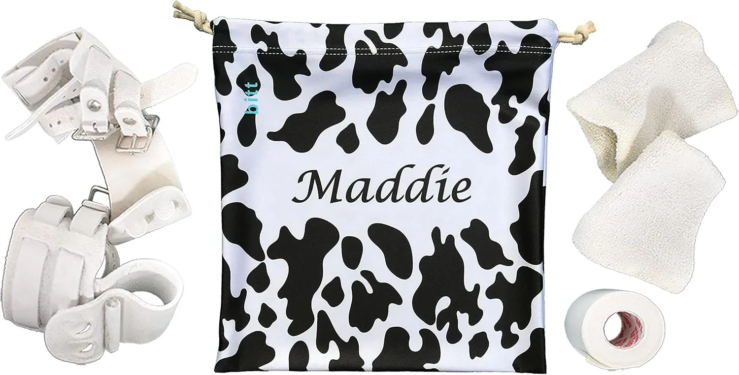 Personalized Gymnastics Grip Bag in Cow Print with Crystals Options