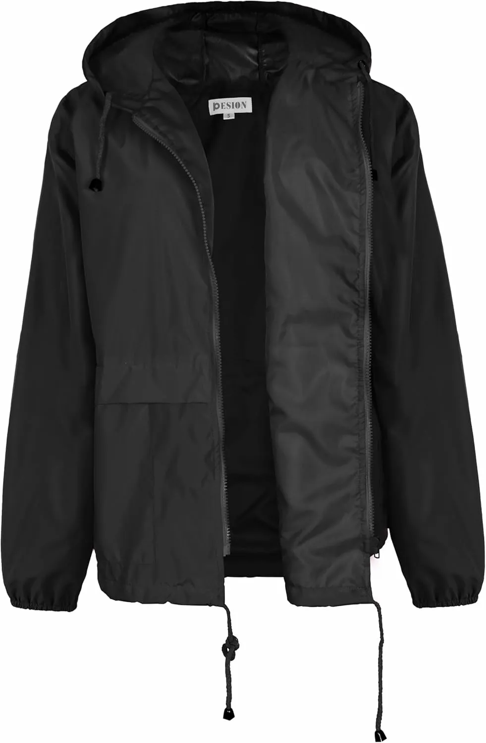 PESION Women's Waterproof Raincoat Lightweight Rain Jacket Hooded Windbreaker with Pocket for Outdoor