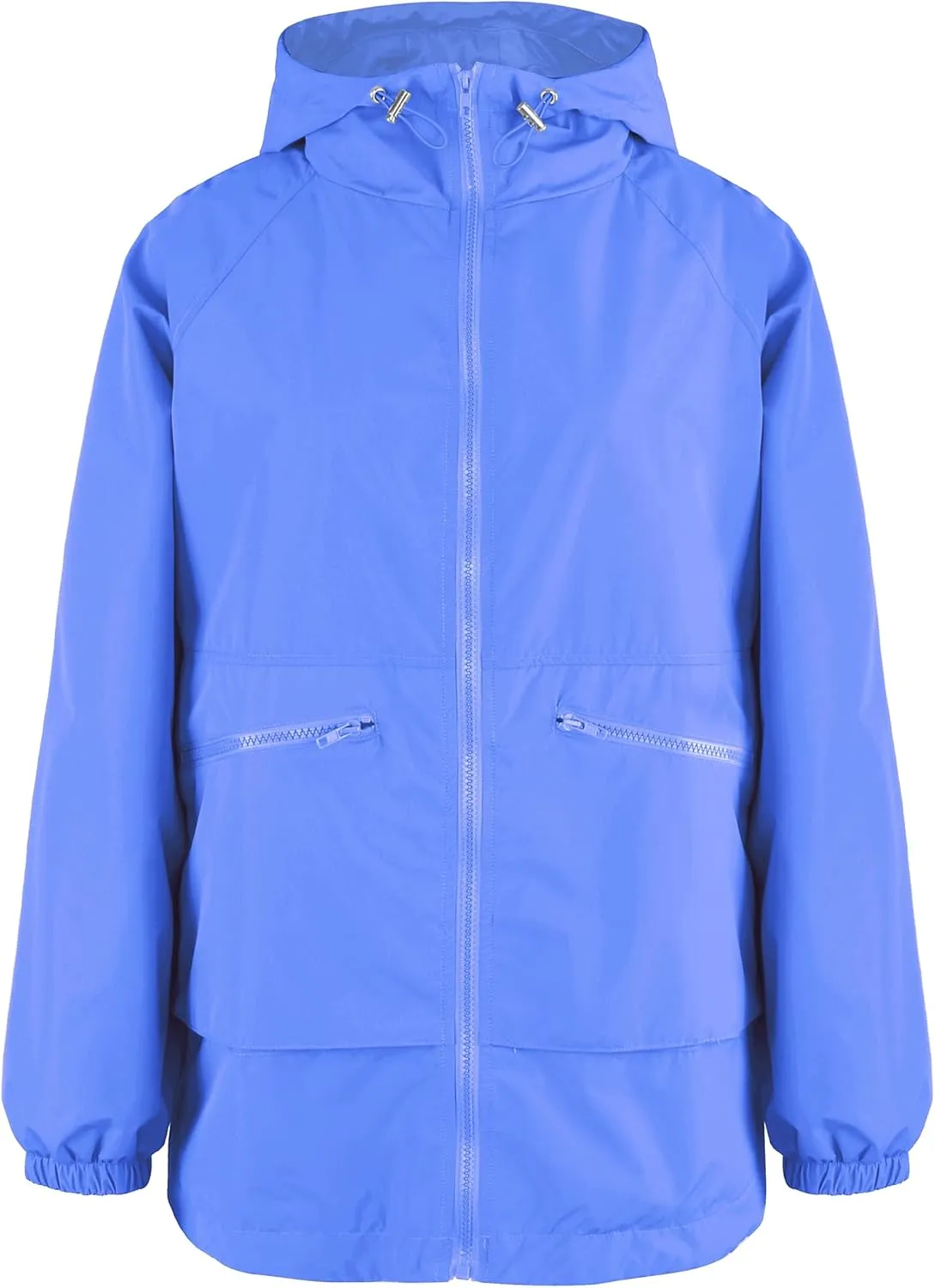 PESION Womens Waterproof Raincoat Lightweight Rain Jacket Trench Coat Hooded Windbreaker With Pockets for Outdoor