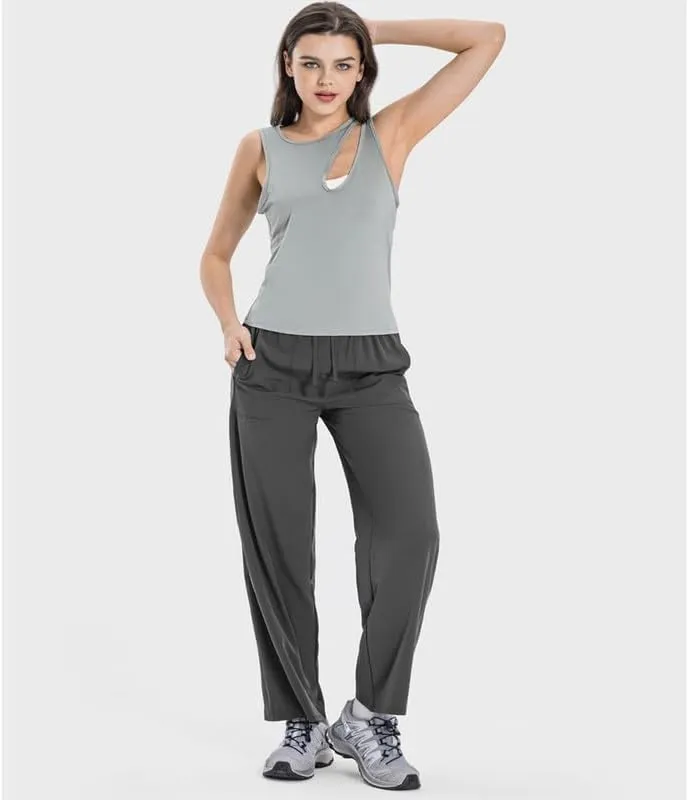 Petite Pants Women Hiking Quick Dry Cooling Travel Safari Lightweight Camping Cargo Pants for Running