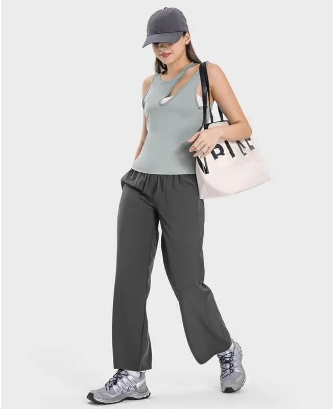Petite Pants Women Hiking Quick Dry Cooling Travel Safari Lightweight Camping Cargo Pants for Running