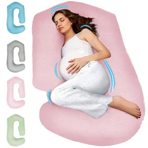 PILLANI Pregnancy Pillows for Sleeping - V C U Shaped Full Body Pillow with Removable Cover, 57inch Cooling Maternity Pillow for Side Sleepers, Support for Back Belly Legs HIPS - Pregnancy Must Haves