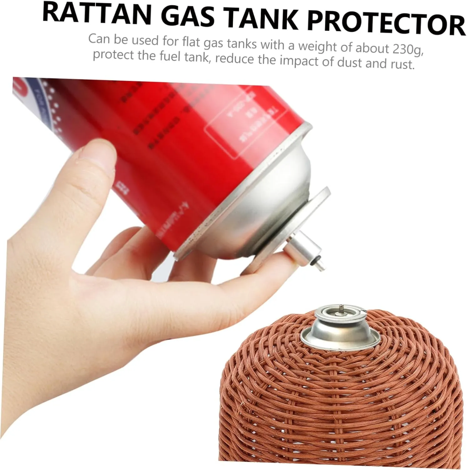 POPETPOP Gas Tank Cover Outdoor Camping Propane Tank Handmade Rattan Protective Cover