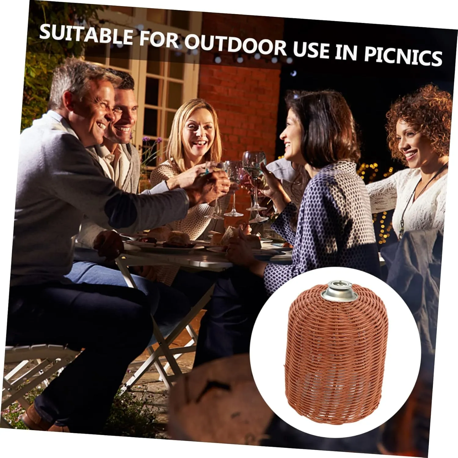 POPETPOP Gas Tank Cover Outdoor Camping Propane Tank Handmade Rattan Protective Cover