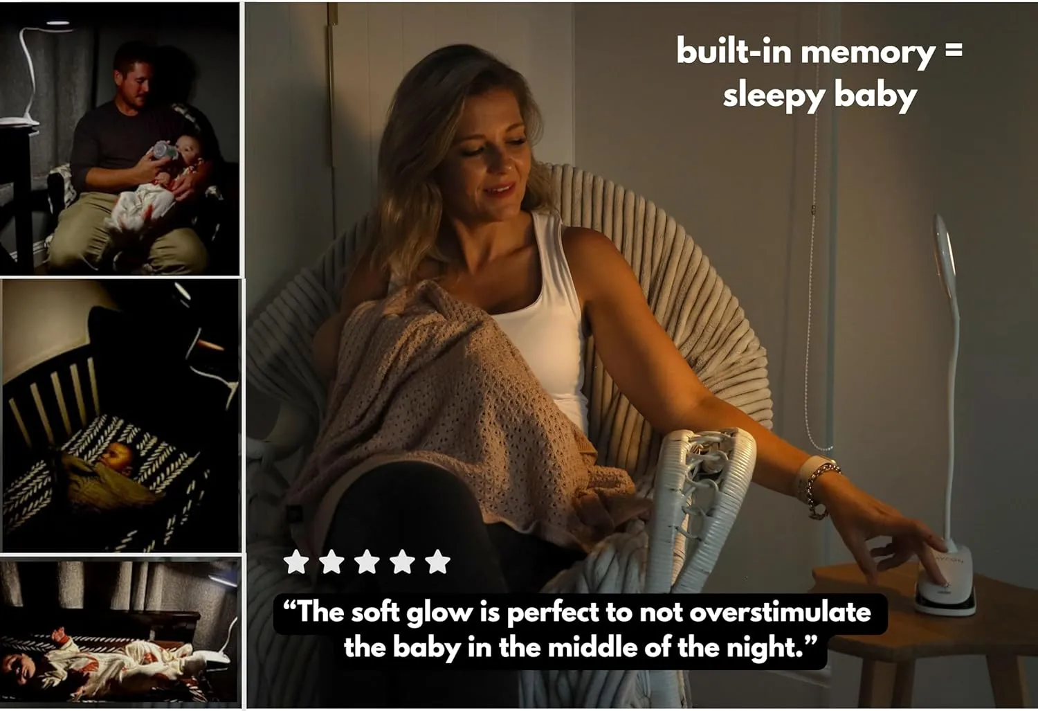 Portable LED Clip On Night Light for Babies, Kids & Adults – Dimmable, Rechargeable, 3-Colors for Nursery, Desk, Crib, Diapers, Reading, Feeding, Bedroom, Office, Task, Car, Music, Travel, Gift