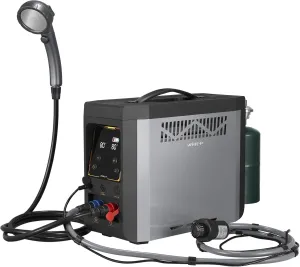 Portable Propane Water Heater for Camping, Built-in 4000mAh Rechargeable Battery with Thermostatic Control and Overheating Protection, Tankless Water Heater for Outdoor Shower with Pump Showerhead