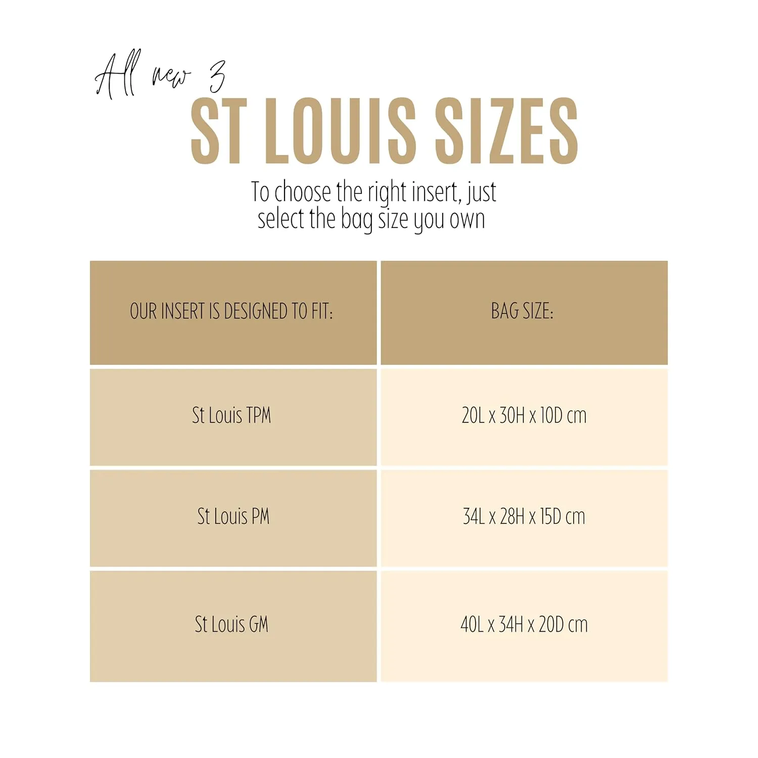 Premium Bag Organizer fits Saint Louis PM Bag Organizer and St Louis GM Tote Bag Insert, Handmade 2mm Double Layered Oval Shaped Felt Snug Sturdy Silver Zipper (For St Louis PM, Beige)