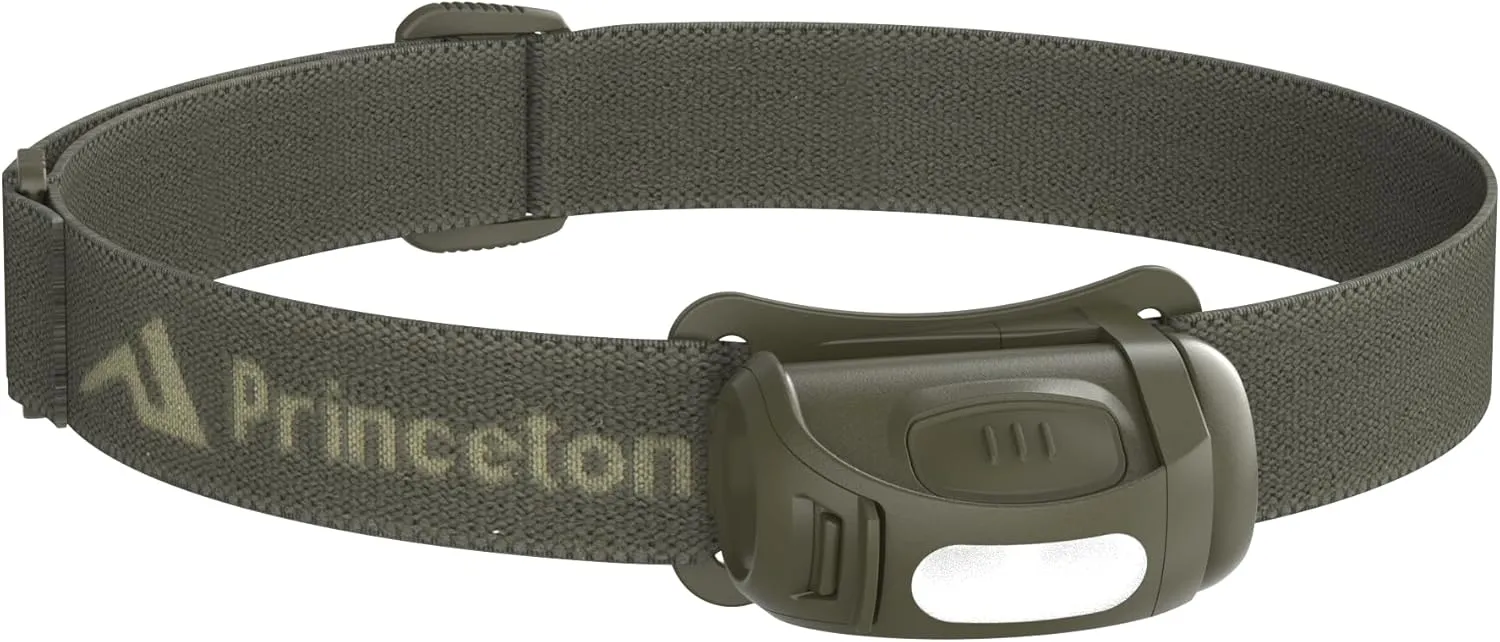 Princeton Tec Fred Headlamp 200 Lumens Dimmable Ultrabright White LED, IPX4 Water Resistance and 41 Hour Burn Time, Perfect for Hiking, Camping, Hunting, Fishing, and Safety Preparedness, Olive Drab