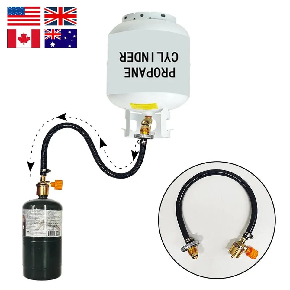 Propane Extension Hose Copper Gas Cylinder Filling Gas AdapterON-Off Control Valve For Outdoor Camping for Outdoor Camping