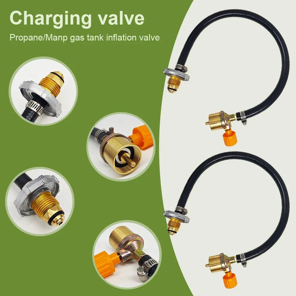 Propane Extension Hose Copper Gas Cylinder Filling Gas AdapterON-Off Control Valve For Outdoor Camping for Outdoor Camping