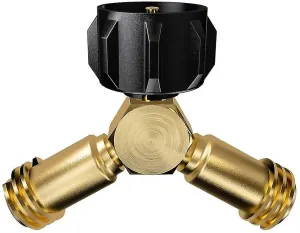Propane Tank Y-splitter, Propane Adapter 2 Way Valve For A 20lb Lp Gas Cylinder