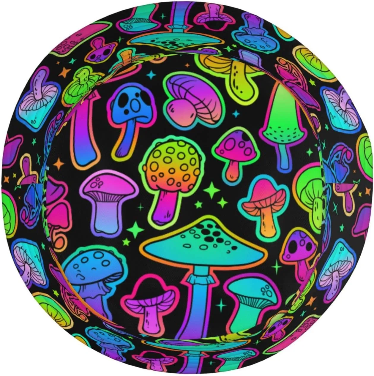 Psychedelic Mushrooms 60s Hippie Boho Bucket Hat for Men Women Fisherman Hat Packable Sun Cap Travel Outdoor Beach Caps