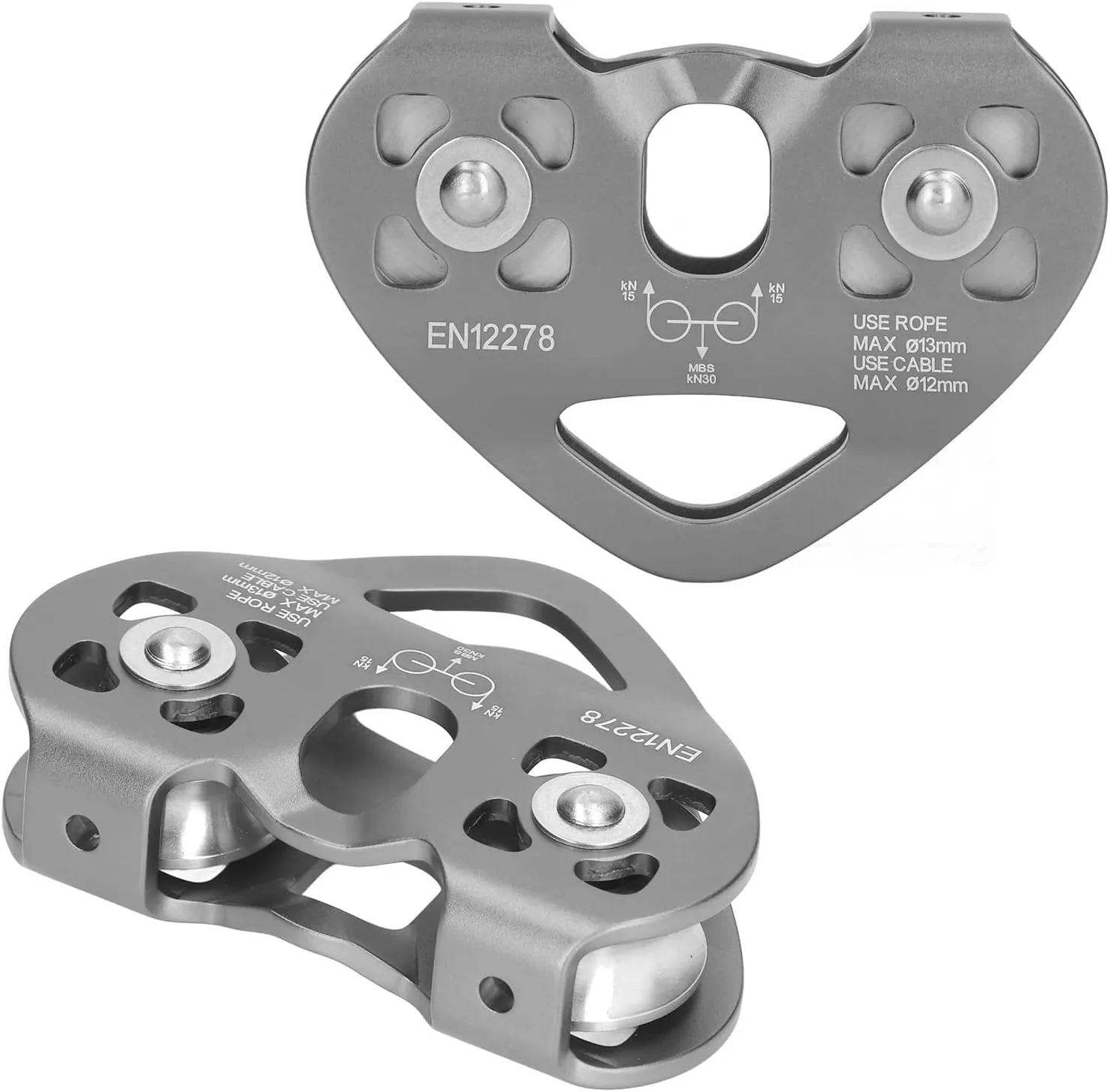 Pulley, Aluminum Alloy Double Pulley for Cable Backyard Zipline, Hauling, Rigging and Commercial Purposes, Hauling Rescue Arborist Tree Climbing