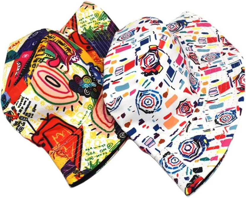 Quanhaigou Bucket Hat for Men Women,Packable Reversible Printed Sun Hats,Fisherman Outdoor Summer Travel Hiking Beach Caps