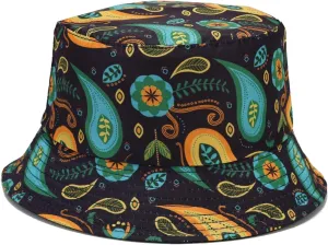 Quanhaigou Bucket Hat for Men Women,Packable Reversible Printed Sun Hats,Fisherman Outdoor Summer Travel Hiking Beach Caps