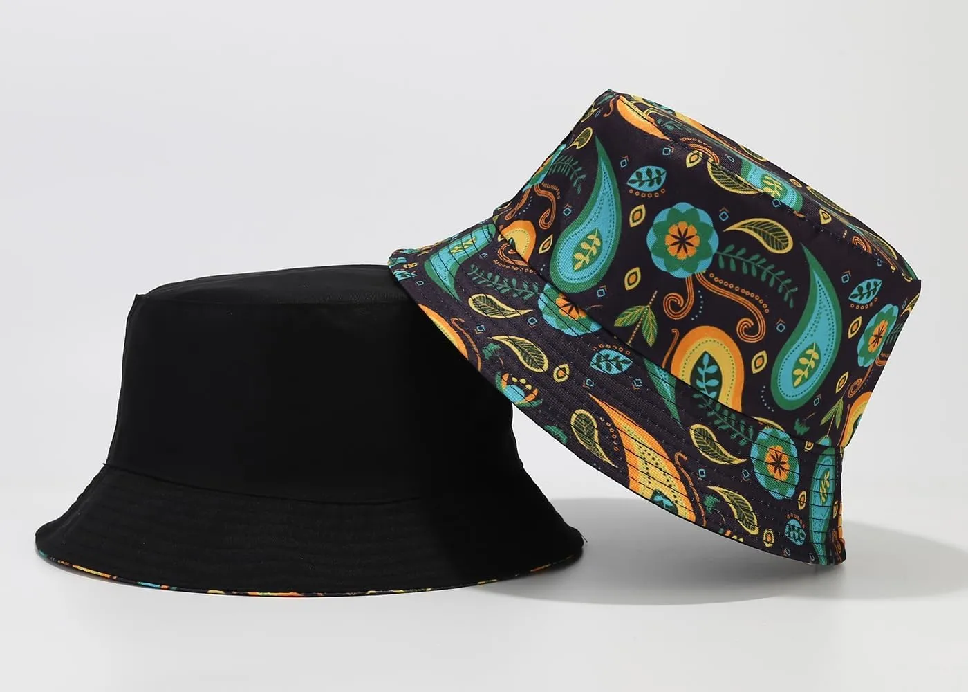 Quanhaigou Bucket Hat for Men Women,Packable Reversible Printed Sun Hats,Fisherman Outdoor Summer Travel Hiking Beach Caps