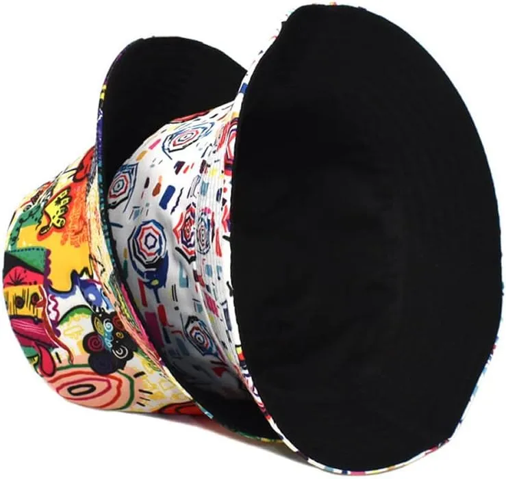 Quanhaigou Bucket Hat for Men Women,Packable Reversible Printed Sun Hats,Fisherman Outdoor Summer Travel Hiking Beach Caps