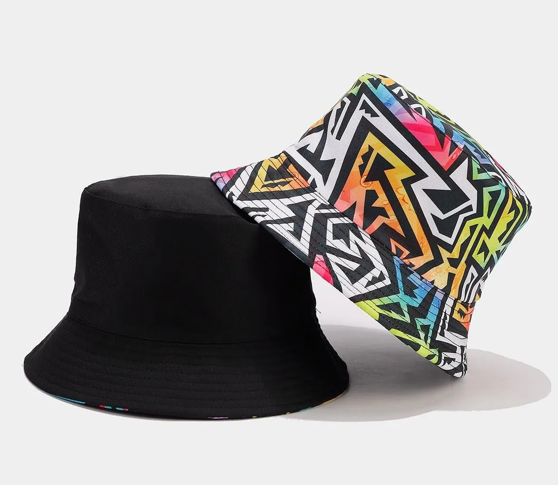 Quanhaigou Bucket Hat for Men Women,Packable Reversible Printed Sun Hats,Fisherman Outdoor Summer Travel Hiking Beach Caps
