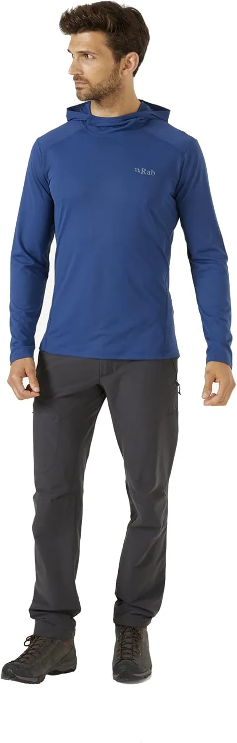 Rab Men's Force Hoody Lightweight Long-Sleeve Hooded Baselayer Shirt for Hiking, Climbing, & Trail Running