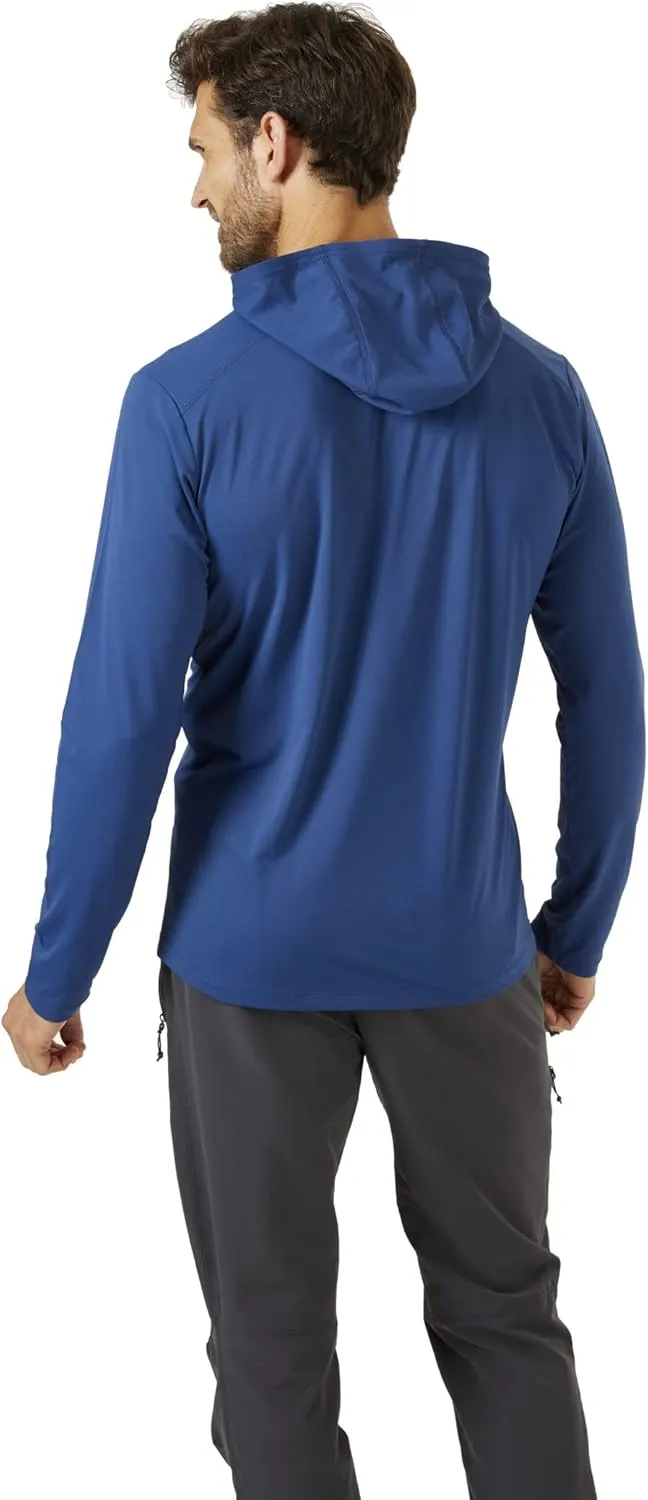 Rab Men's Force Hoody Lightweight Long-Sleeve Hooded Baselayer Shirt for Hiking, Climbing, & Trail Running