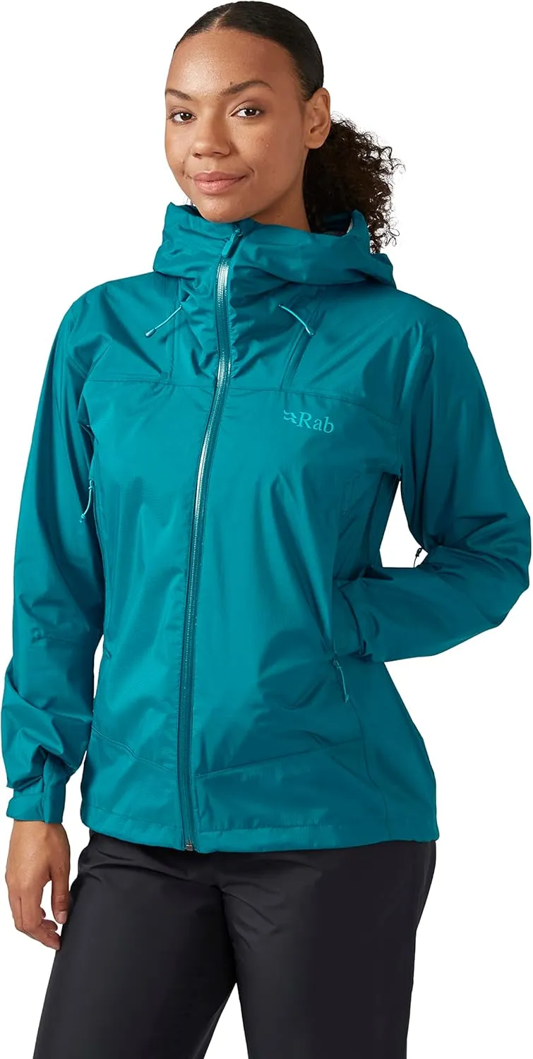 Rab Women's Downpour Plus 2.0 Waterproof Breathable Jacket for Hiking & Climbing
