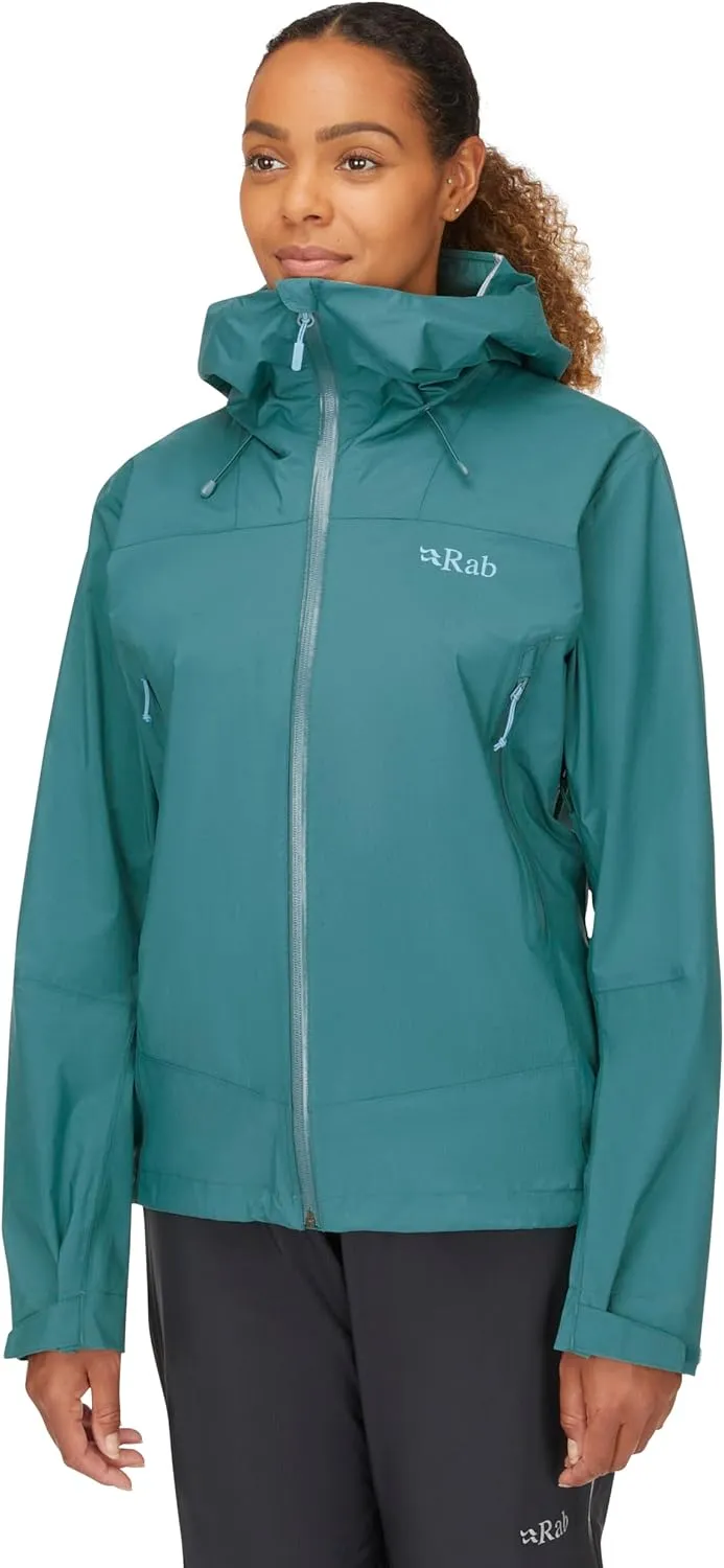 Rab Women's Downpour Plus 2.0 Waterproof Breathable Jacket for Hiking & Climbing