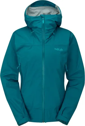 Rab Women's Downpour Plus 2.0 Waterproof Breathable Jacket for Hiking & Climbing