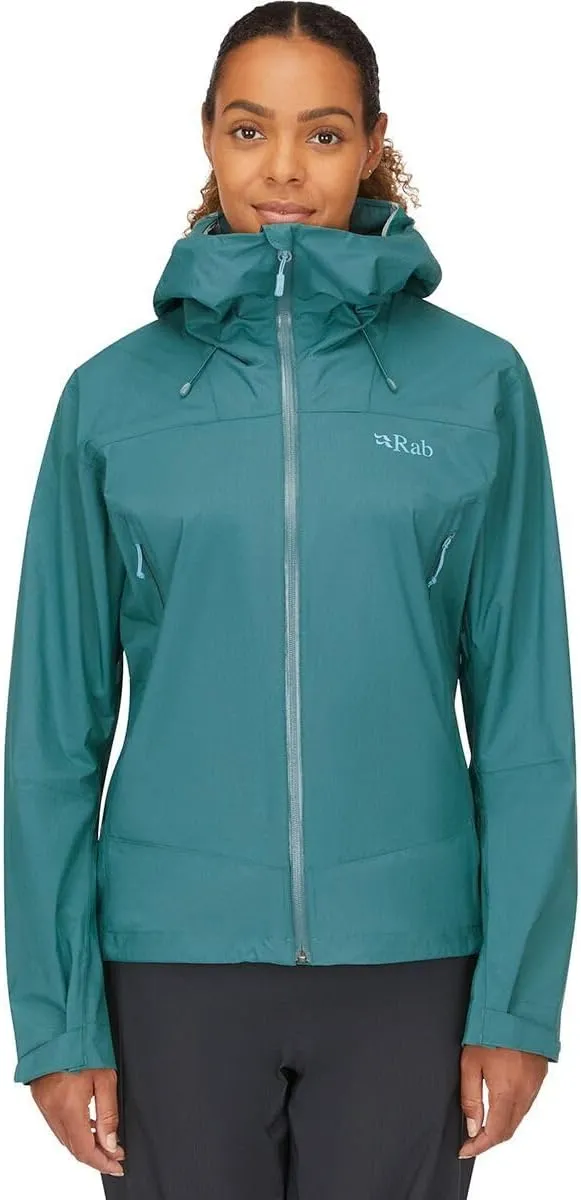 Rab Women's Downpour Plus 2.0 Waterproof Breathable Jacket for Hiking & Climbing