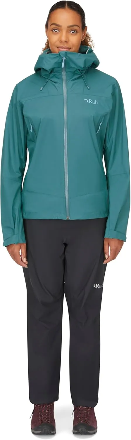 Rab Women's Downpour Plus 2.0 Waterproof Breathable Jacket for Hiking & Climbing