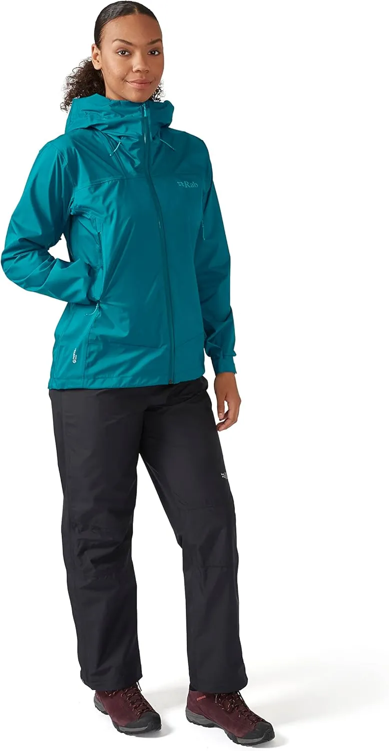 Rab Women's Downpour Plus 2.0 Waterproof Breathable Jacket for Hiking & Climbing