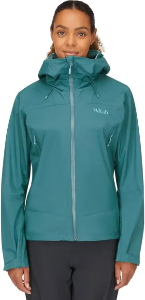Rab Women's Downpour Plus 2.0 Waterproof Breathable Jacket for Hiking & Climbing