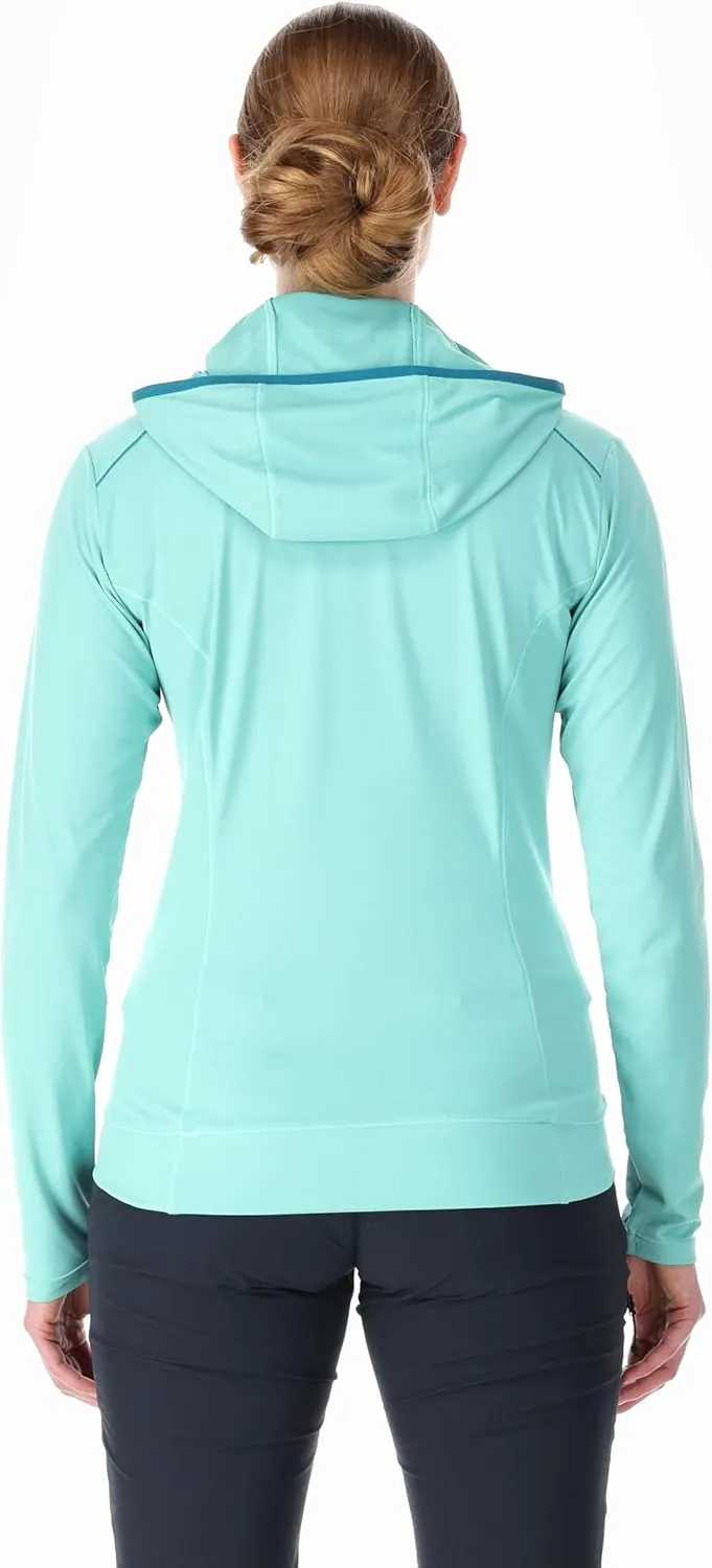 Rab Women's Force Hoody - Lightweight Long-Sleeve Hooded Baselayer Shirt for Hiking, Climbing, & Trail Running