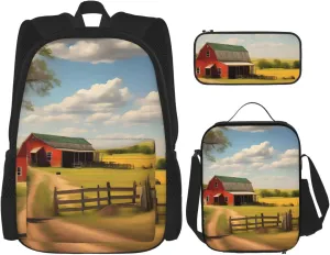 Ranch Viewbackpack 3 Piece Set, Duffel Bag,* Casual Backpack, Girls Boys Backpack For Hiking, School