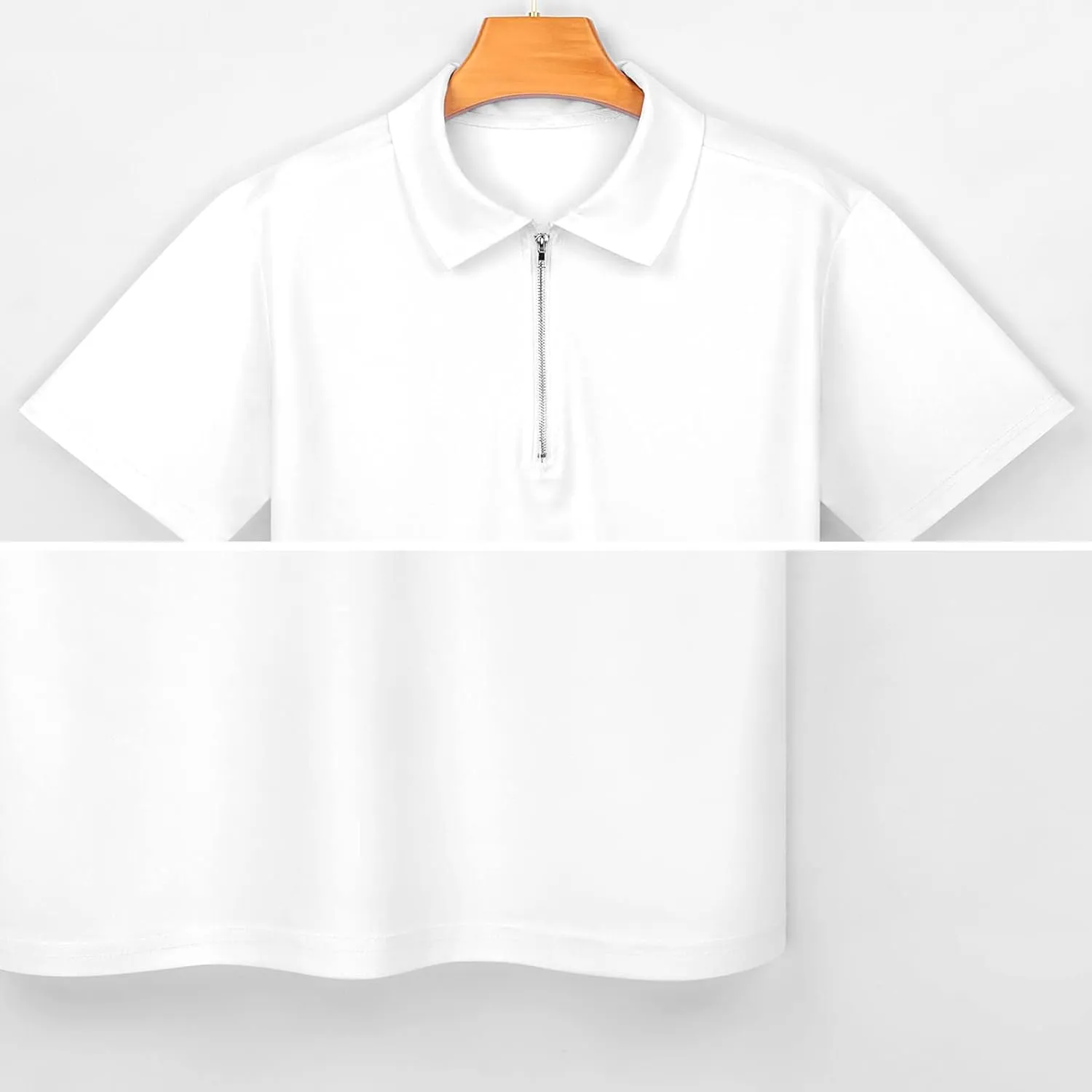 Red Rose Glass Dome Men's Casual Polo Shirt Zippered T-Shirts Short Sleeve Classic Fit Tee Polo Top